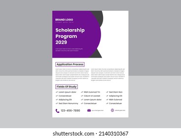 Scholarship Opportunities Flyer Poster Template Design. International Scholarship Flyer Design Template.