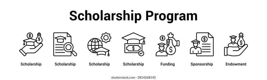 Scholarship Program web banner icon vector illustration concept for education 