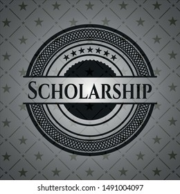 Scholarship realistic black emblem. Vector Illustration. Detailed.