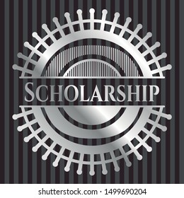 Scholarship silvery badge or emblem. Vector Illustration. Mosaic.