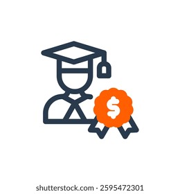 Scholarship for Study Abroad Vector Icon