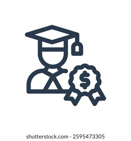 Scholarship for Study Abroad Vector Icon