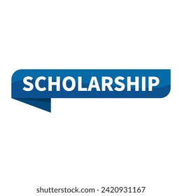 Scholarship Text In Blue Rectangle Ribbon Shape For Promotion Business Marketing Social Media Information Announcement

