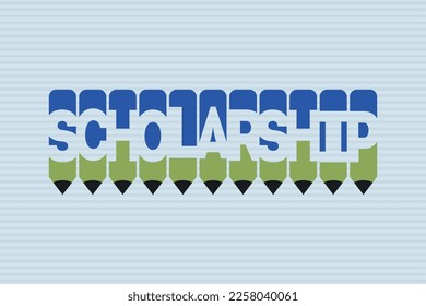 Texto de beca con diseño de ideas creativas del símbolo Pen, diseño gráfico de ilustraciones vectoriales. Palabra de espacio negativa de la tipografía académica en la ilustración del vector del lápiz.