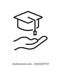 Scholarship thin line icons. Perfect pixel on transparent background