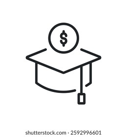 Scholarship thin line icons. Perfect pixel on transparent background