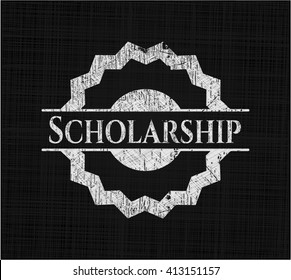 Scholarship written with chalkboard texture