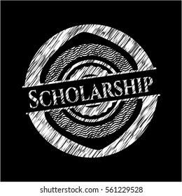 Scholarship written with chalkboard texture