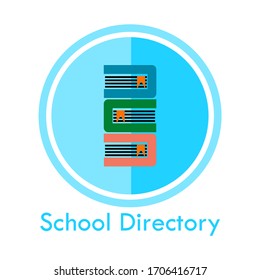 Scholl derictory logo design template illustration. There are books and this is good for education