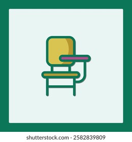 Scholl Dest Icon: Stylish Student Desk Chair Illustration