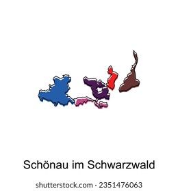 Schonau Im Schwarzwald City Map illustration. Simplified map of Germany Country vector design template