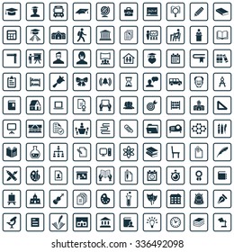 school 100 icons universal set for web and mobile
