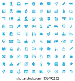 school 100 icons universal set for web and mobile
