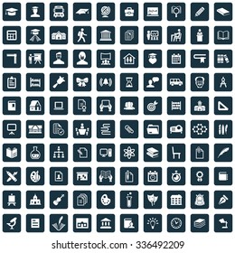 school 100 icons universal set for web and mobile

