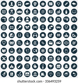 school 100 icons universal set for web and mobile
