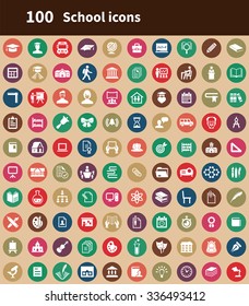 school 100 icons universal set for web and mobile
