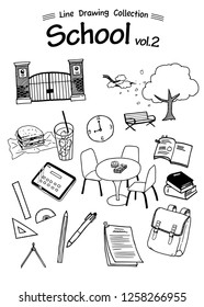 School 2 -Line Drawing Collection-