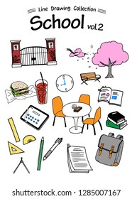 School 2 -Line Drawing Collection-color
