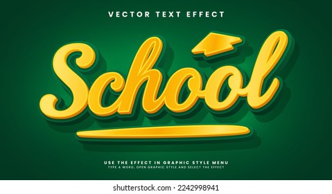 School 3d editable vector text effect suitable for education theme.