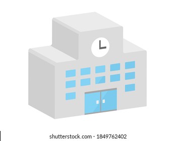 School 3d symbol icon illustration.