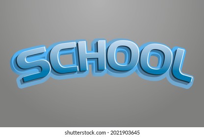 School 3D Text Effect Design