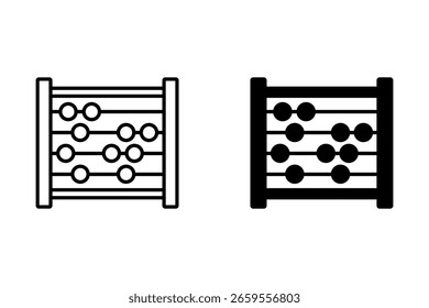 Schulabakus-Symbol, Farbe bearbeitbar auf weißem Hintergrund