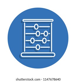 School abacus icon. Element of education for mobile concept and web apps icon. Thin line icon with shadow in badge for website design and development, app development on white background