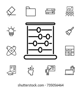 school abacus icon on white background. Set of education icons