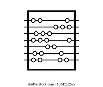 School abacus line icon representing educational tools and early math learning