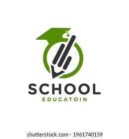 school academy pencil logo design