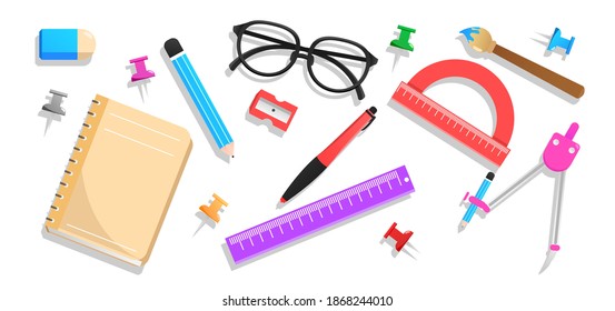 school accesories full pack colorfull, good for your design