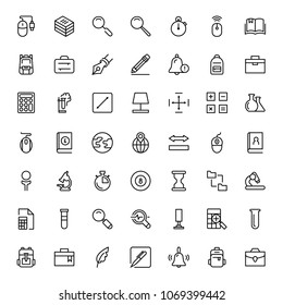 School accessories icon set. Collection of high quality black outline logo for web site design and mobile apps. Vector illustration on a white background.