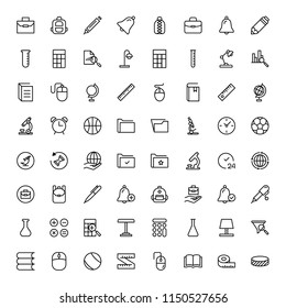 School accessories icon set. Collection of high quality black outline logo for web site design and mobile apps. Vector illustration on a white background.