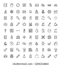 School accessories icon set. Collection of high quality black outline logo for web site design and mobile apps. Vector illustration on a white background.