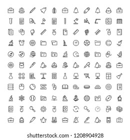 School accessories icon set. Collection of high quality black outline logo for web site design and mobile apps. Vector illustration on a white background.