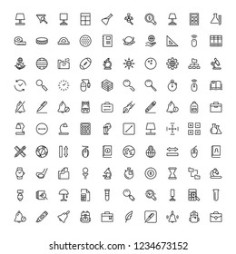 School accessories icon set. Collection of high quality black outline logo for web site design and mobile apps. Vector illustration on a white background.