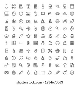 School accessories icon set. Collection of high quality black outline logo for web site design and mobile apps. Vector illustration on a white background.