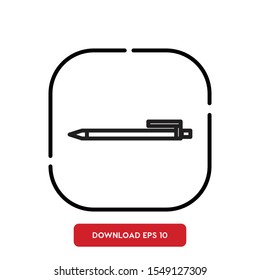 School accessories symbol, pen  outline vector icon