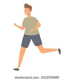 School active run icon cartoon vector. Sport boy. Trainer body gym