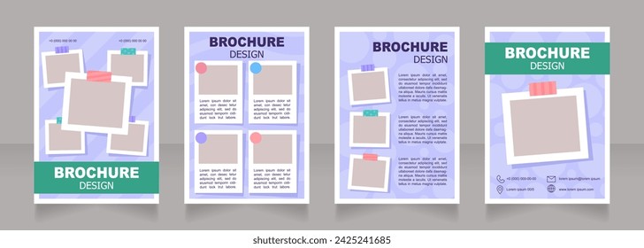 School activities program blank brochure design. Education program. Template set with copy space for text. Premade corporate reports collection. Editable 4 paper pages. Arial, Tahoma fonts used