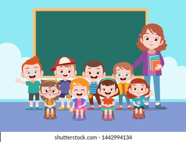 school activity teacher teach vector illustration