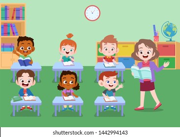 school activity teacher teach vector illustration