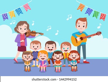 school activity teacher teach vector illustration