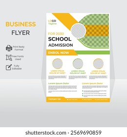 School Admissin  Flyer Design Template Free