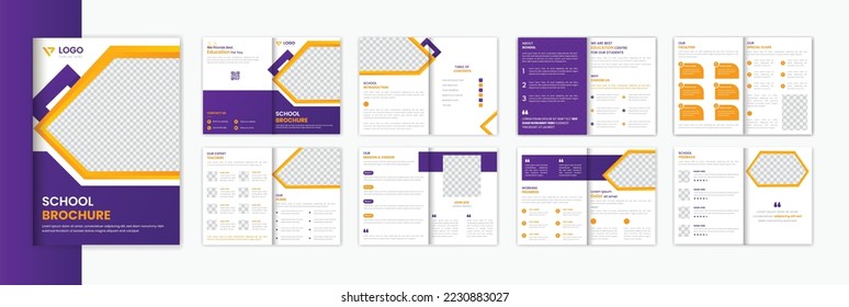 School admission A4 brochure design template, education brochure prospectus design