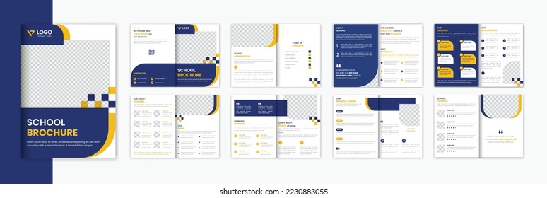 School admission A4 brochure design template, education brochure prospectus design