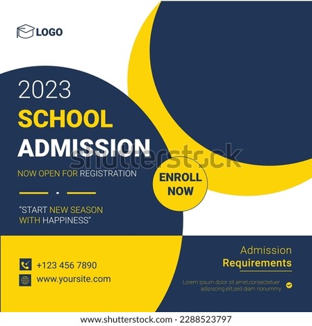 A school admission ad for a school admission Vector template