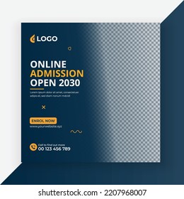 School admission and back to school social media post template design
