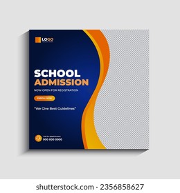 School Admission or back to school Social Media Post Template Design