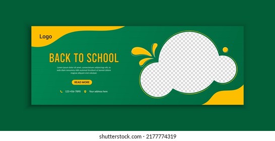 School admission and back to school web banner and social media template design